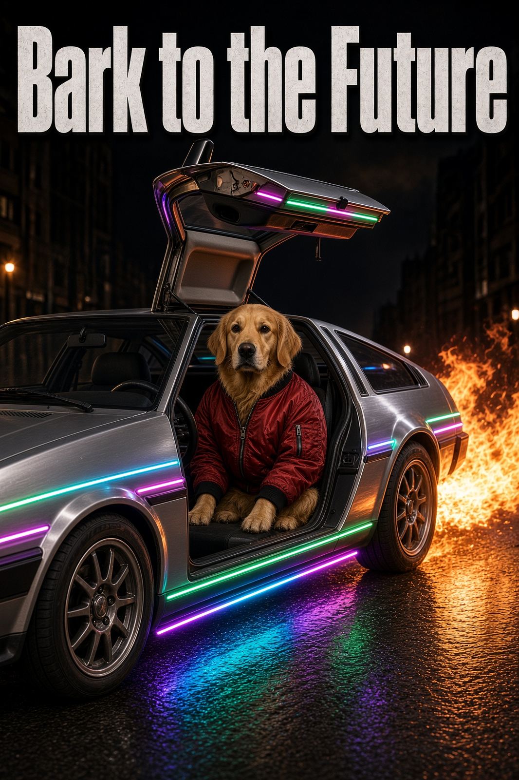 Marty the retriever as Bark to the Future
