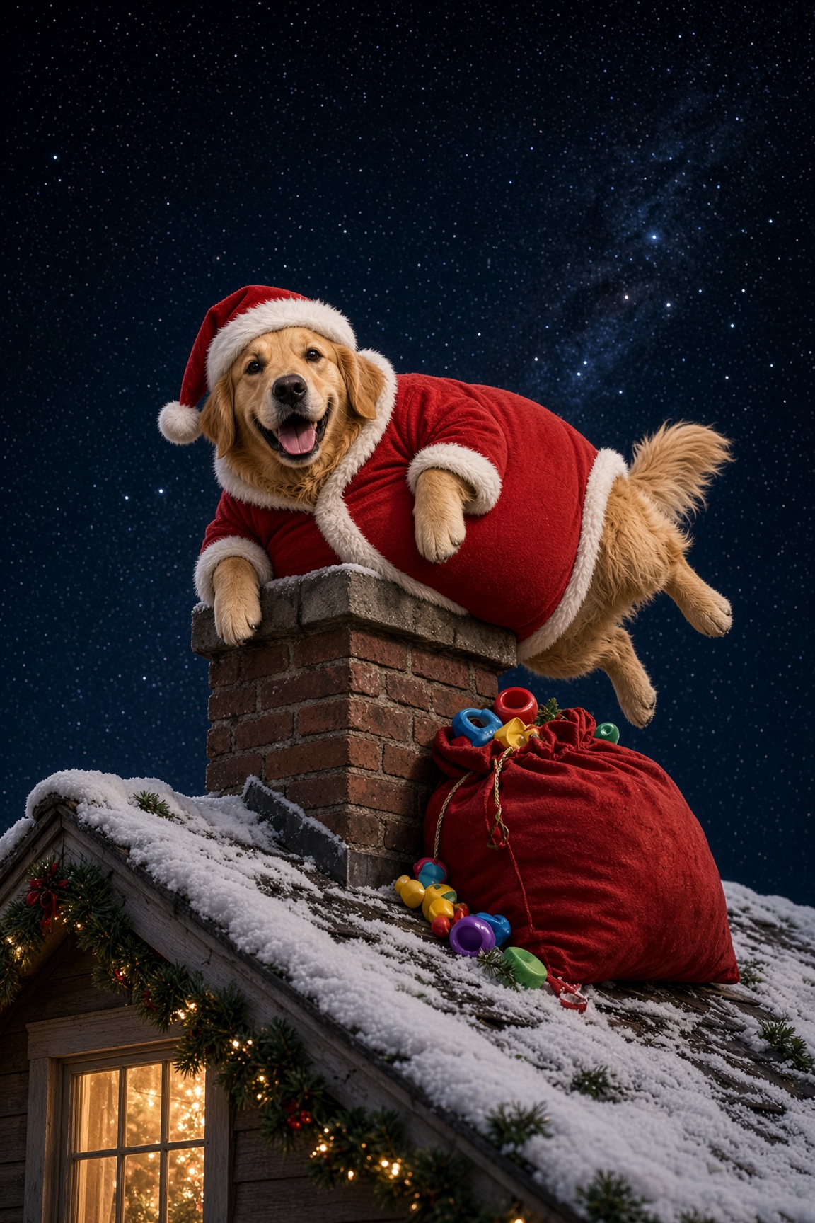 Noel the retriever as Christmas