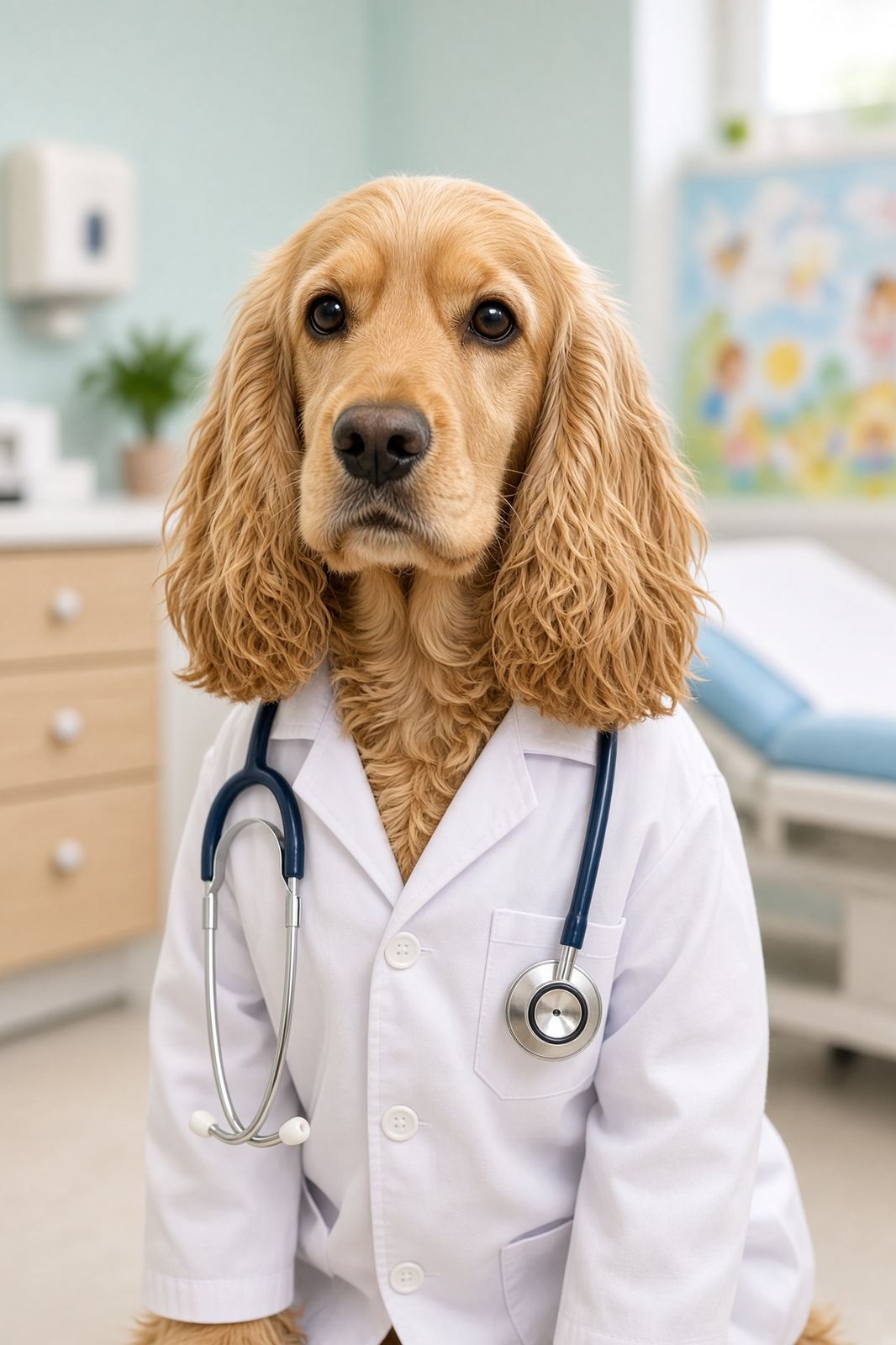 Olive the spaniel as Doctor