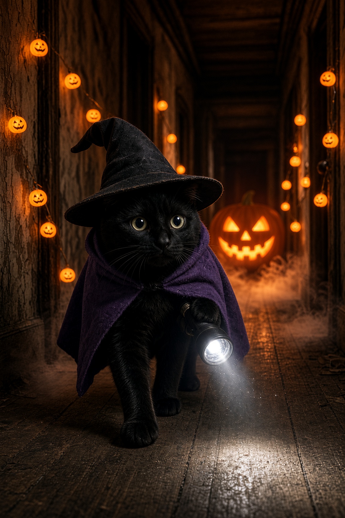 Midnight the cat as Halloween