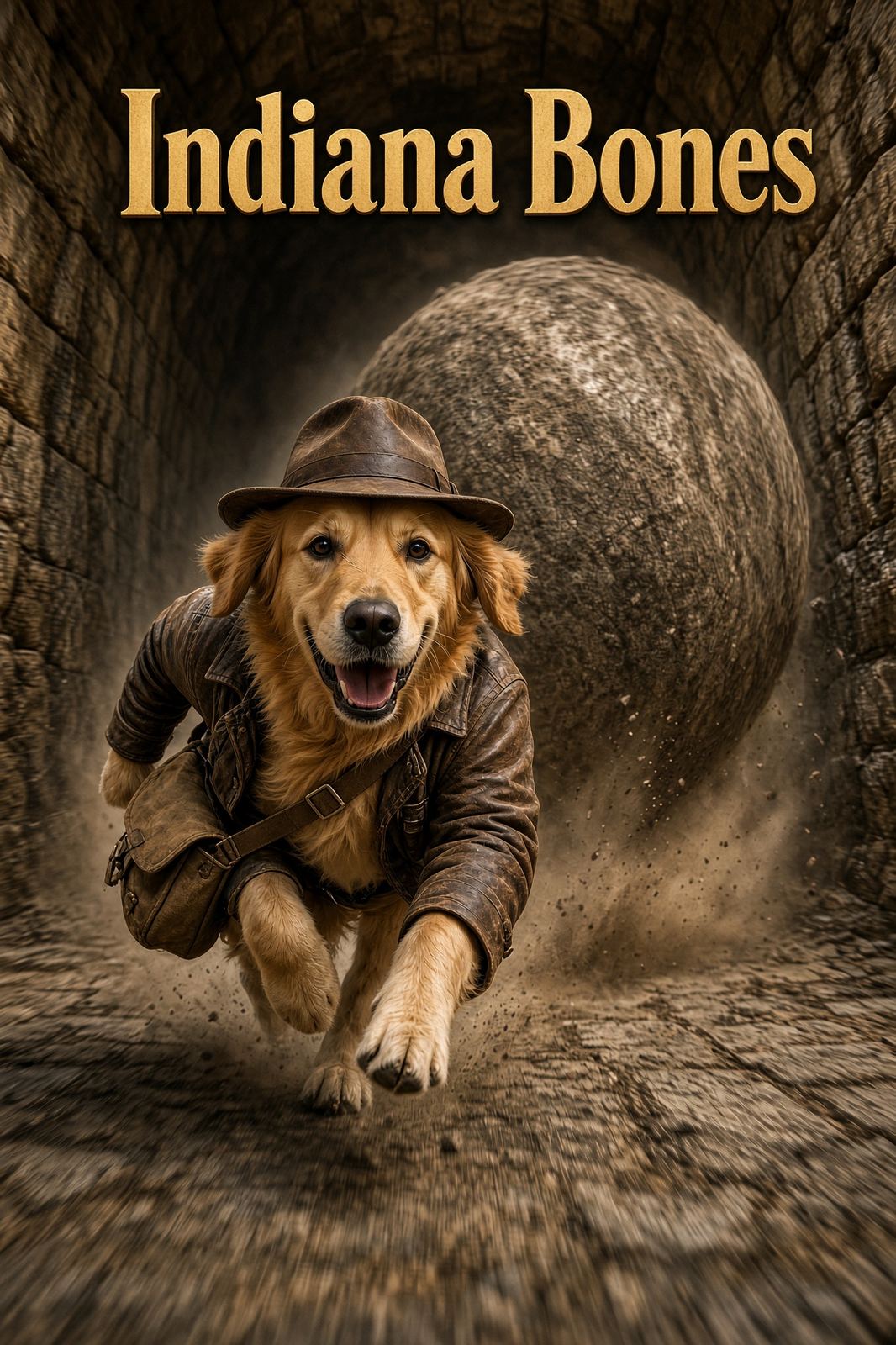 Bones the retriever as Indiana Bones