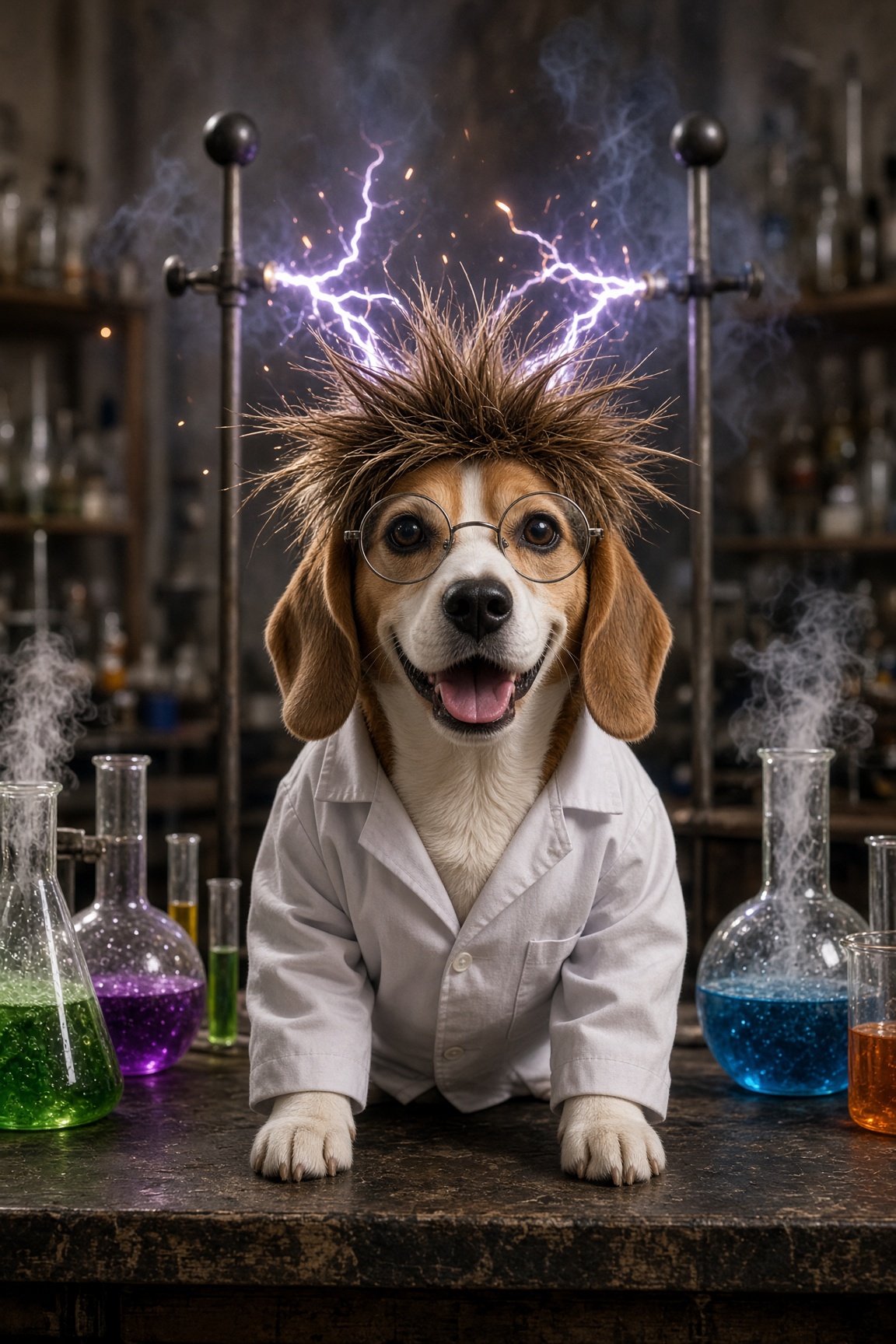 Beaker the beagle as Nutty professor