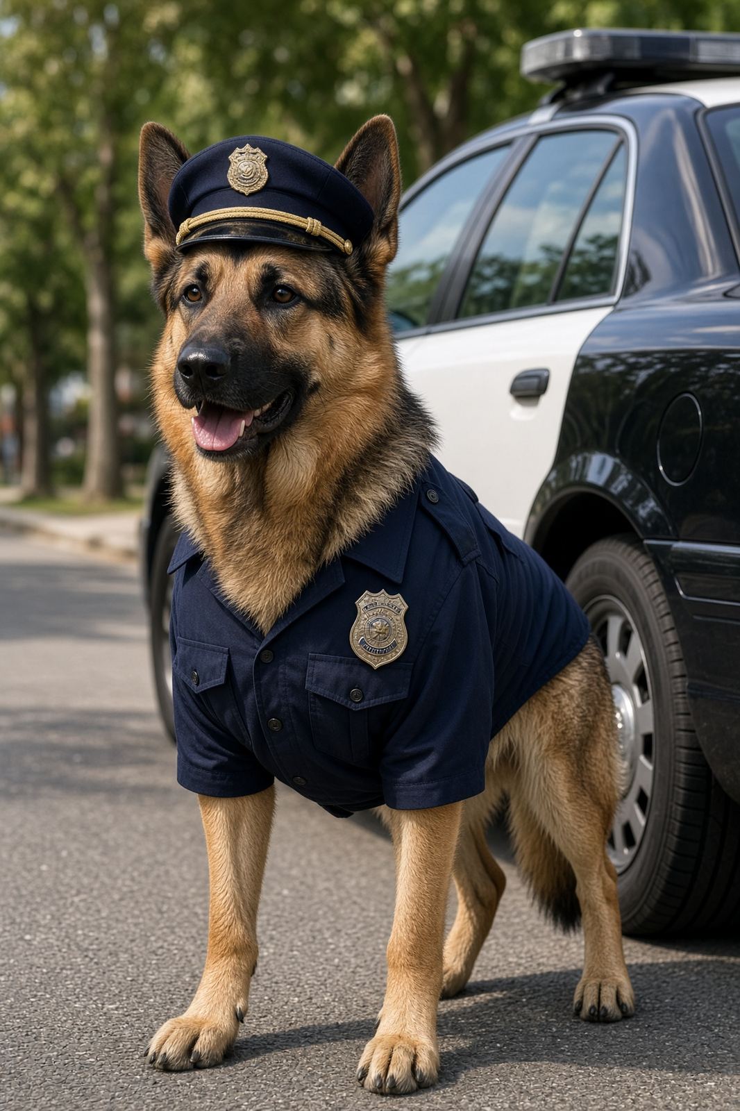 Copper the shepherd as Police officer
