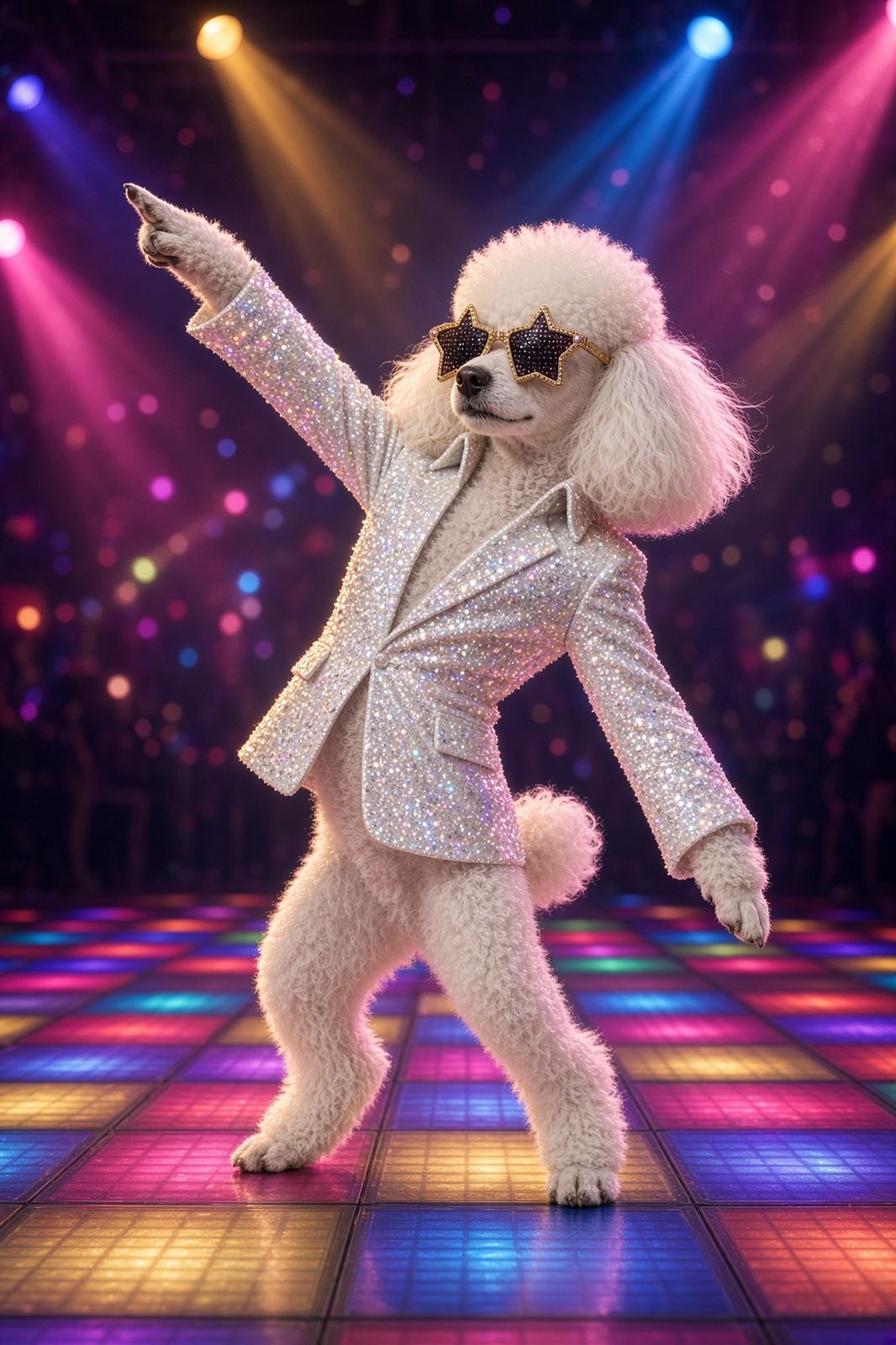 Disco the poodle as Pop star