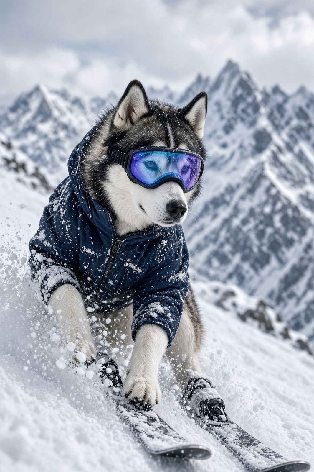 A pet as Skiing