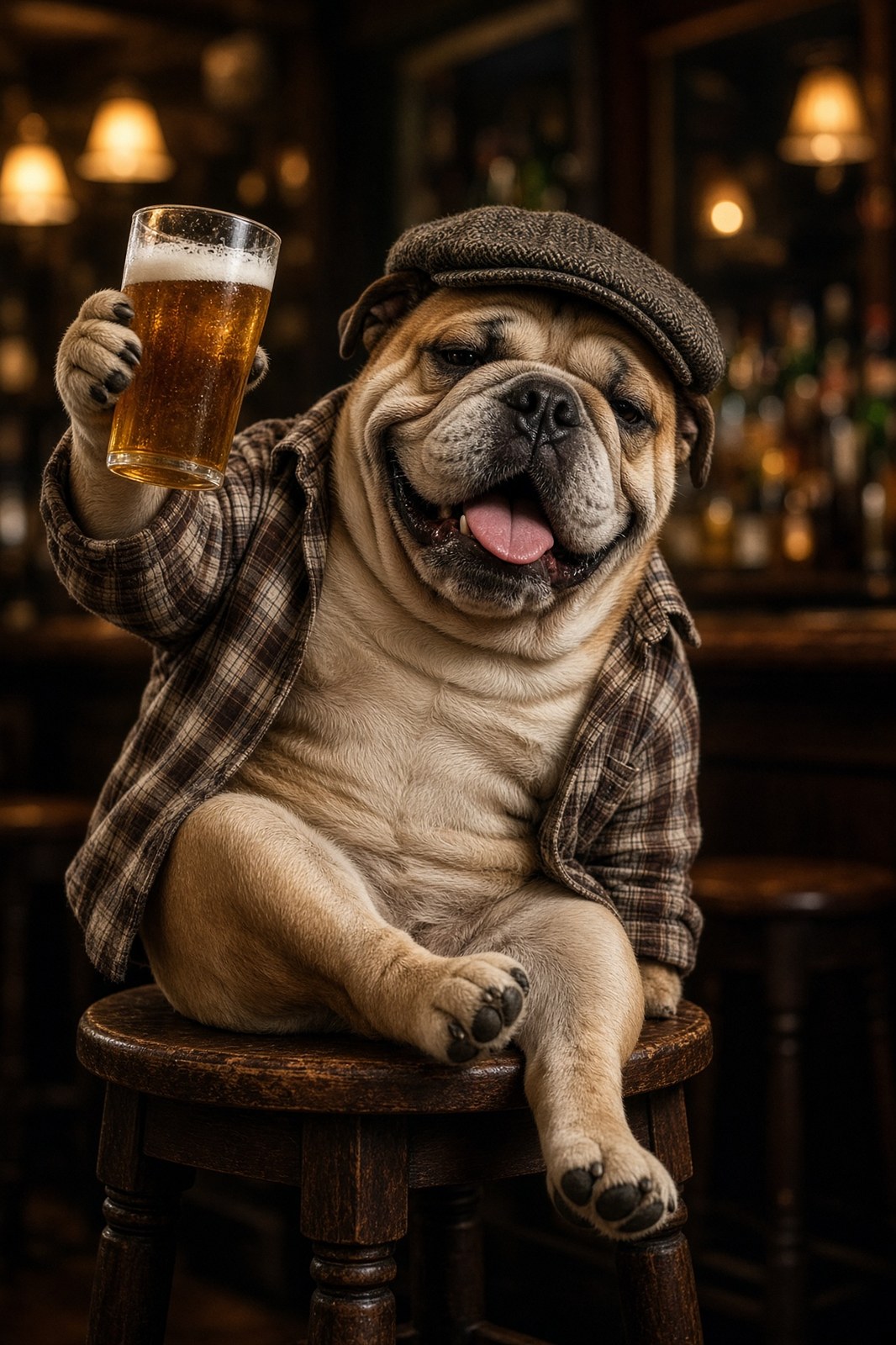 Barney the bulldog as Sozzled