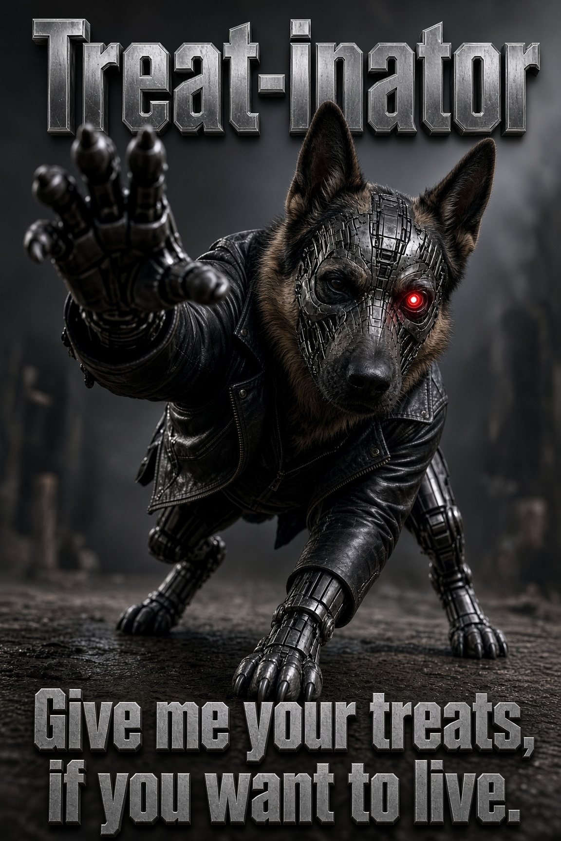Unit the shepherd as Treat-inator