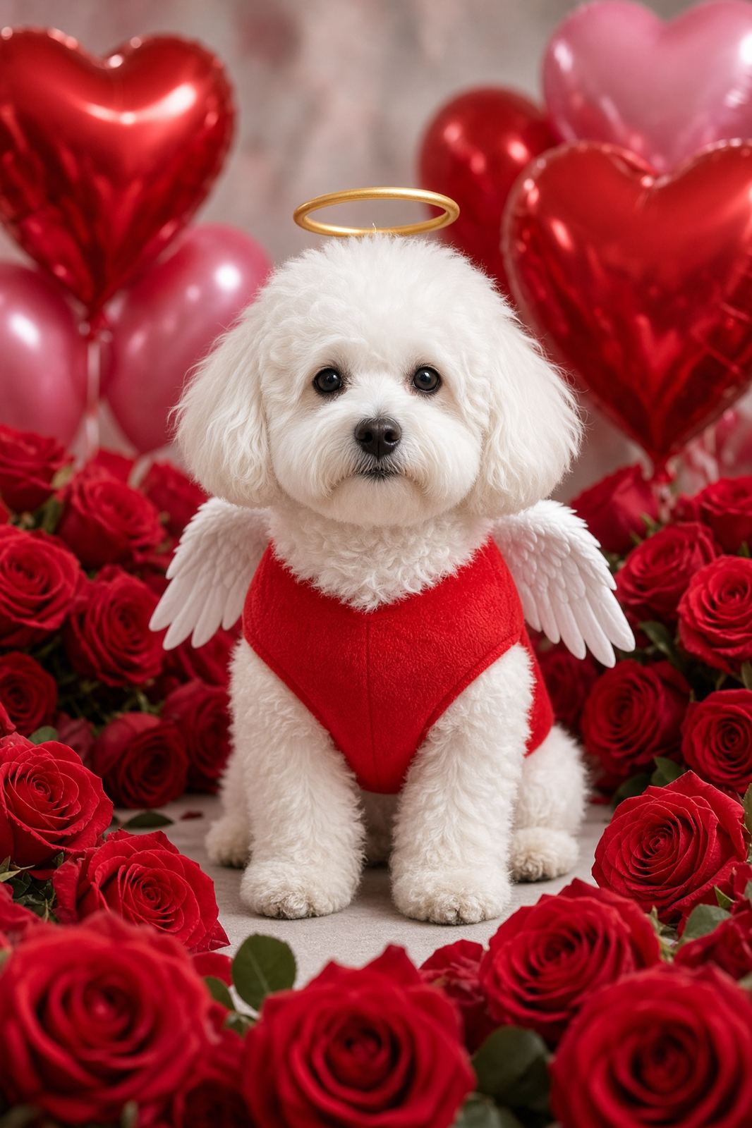 Cupid the westie as Valentine